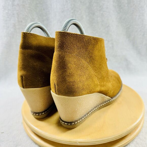 J Crew Womens McAllister Boot Size 8 Brown Suede Wedge Heel Lace Up Desert Boot - Picture 5 of 8